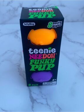 Teenie Funky Pup NeeDoh Squeeze Toy Neon Stress Ball Set of 3 Exact Style NEW